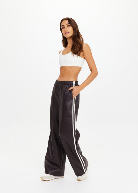 VEGAN LEATHER TWILIGHT PANT BROWN