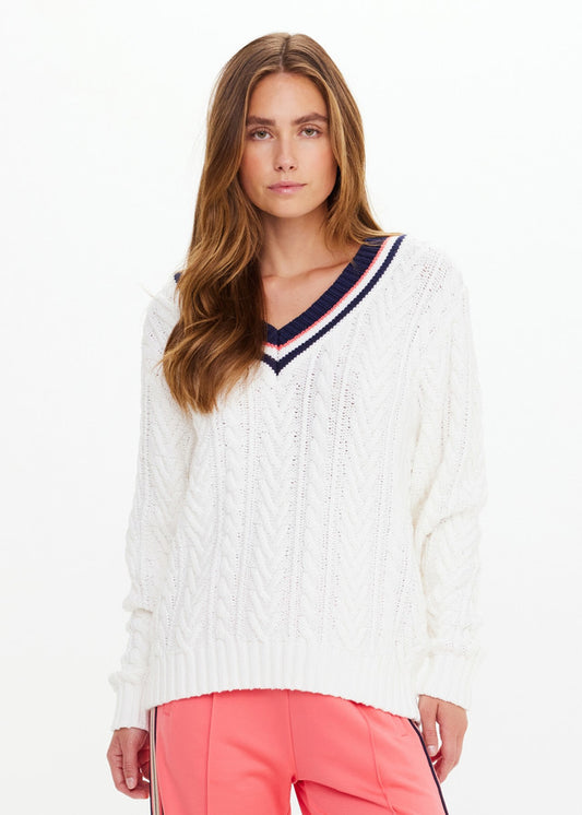 ESPADA LOUIE V NECK SWEATER NATURAL