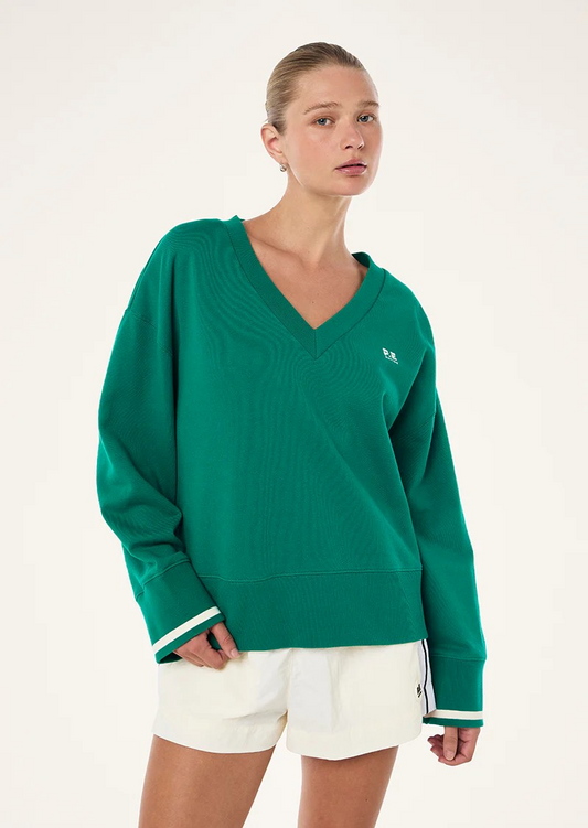 COURTSIDE V-NECK SWEAT COLLEGE GREEN