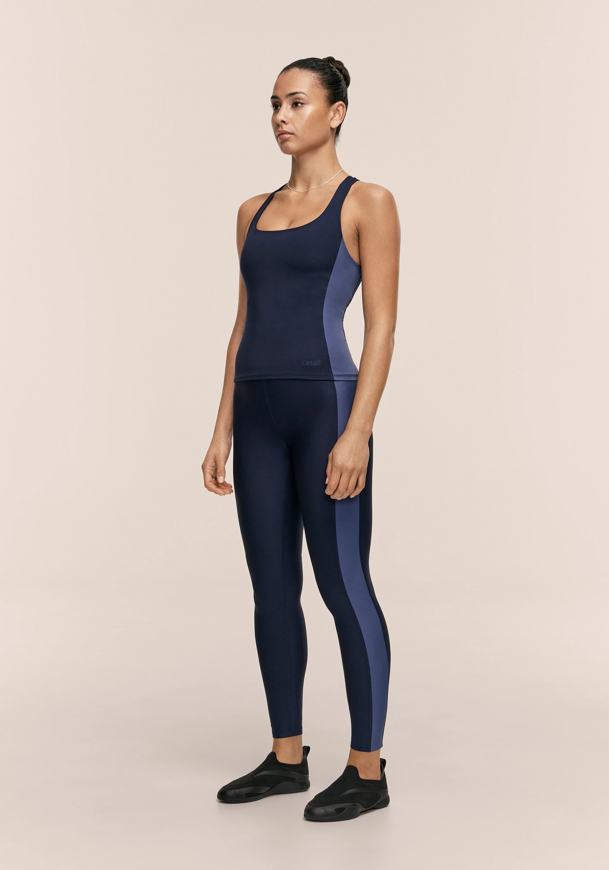 Shaped Block High Waist Tights Core Blue