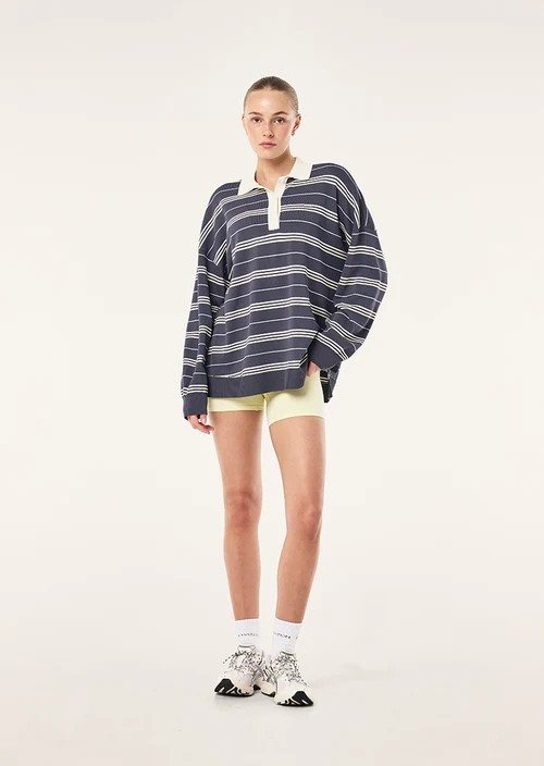 STRATA RUGBY KNIT MARINE BLUE STRIPE