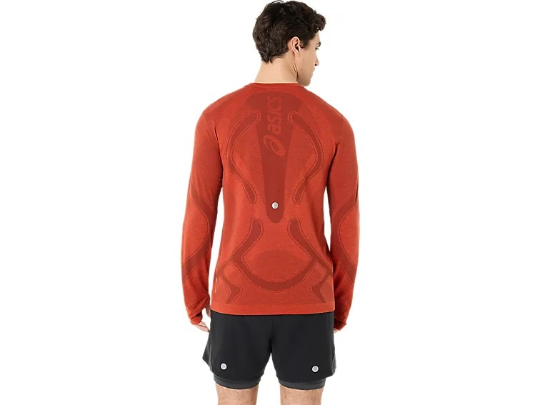 ROAD SEAMLESS LS TOP SINGED RED