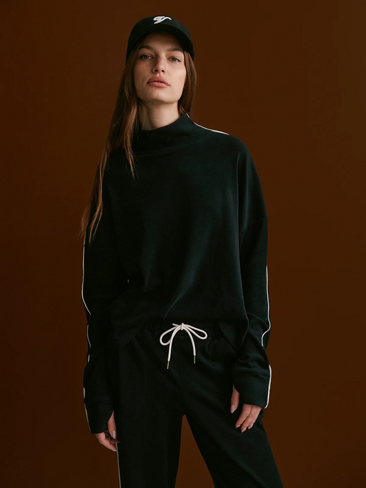 rona high neck midlayer black/snow white