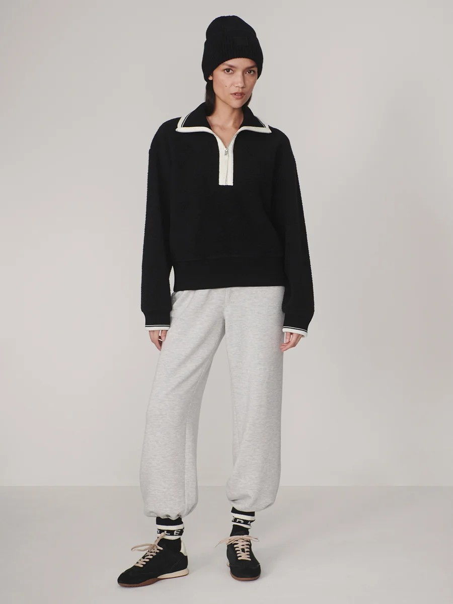 anika half zip fleece black