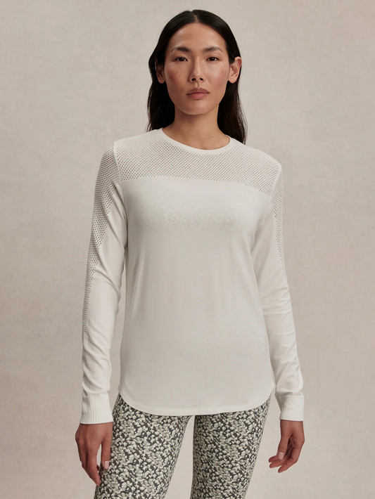 samia seamless long sleeve tee white