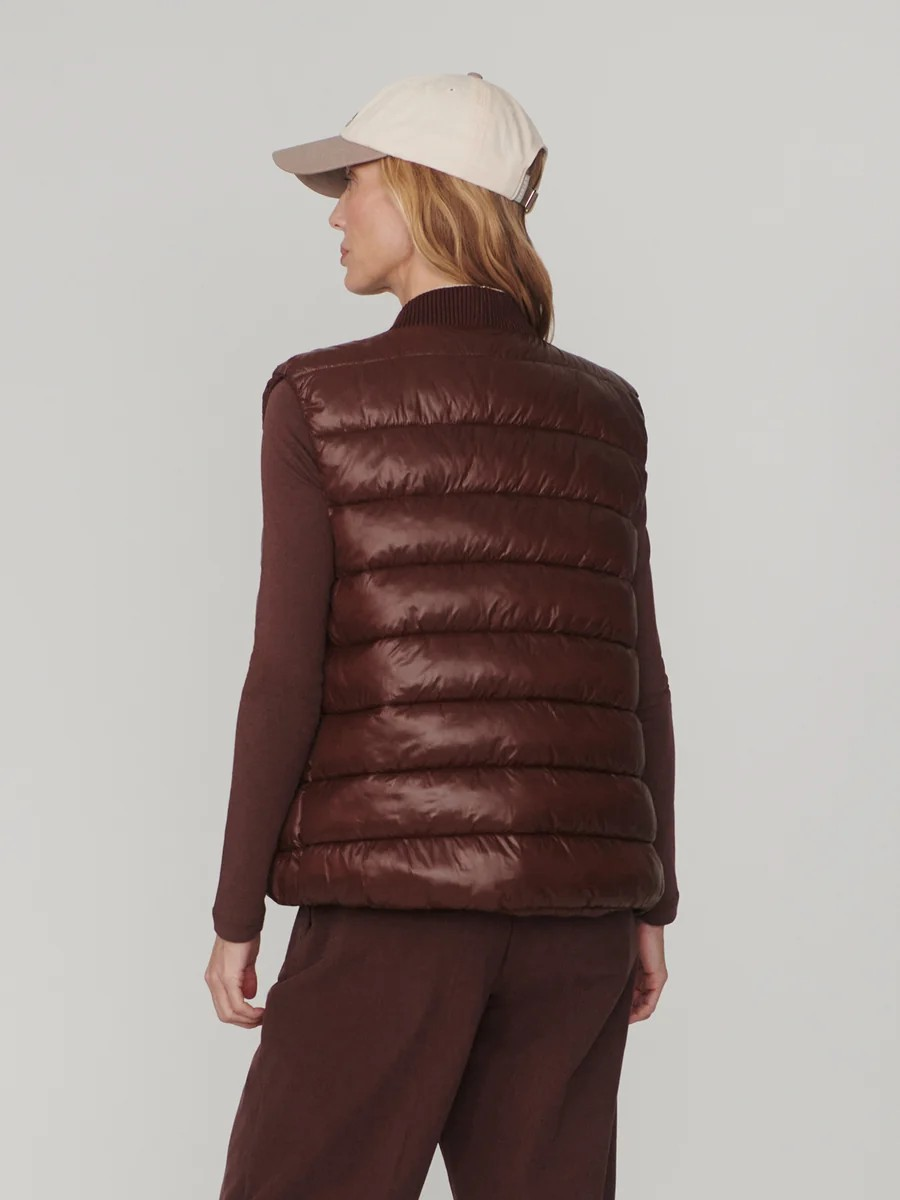 colwyn short boxy gilet brown stone