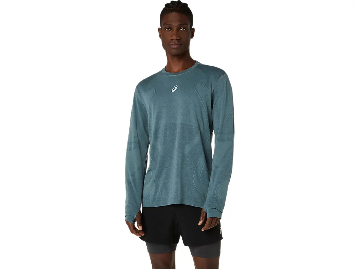 ROAD SEAMLESS LS TOP FOGGY TEAL