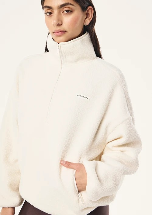ROTATE QUARTER ZIP WHISPER WHITE CREAM