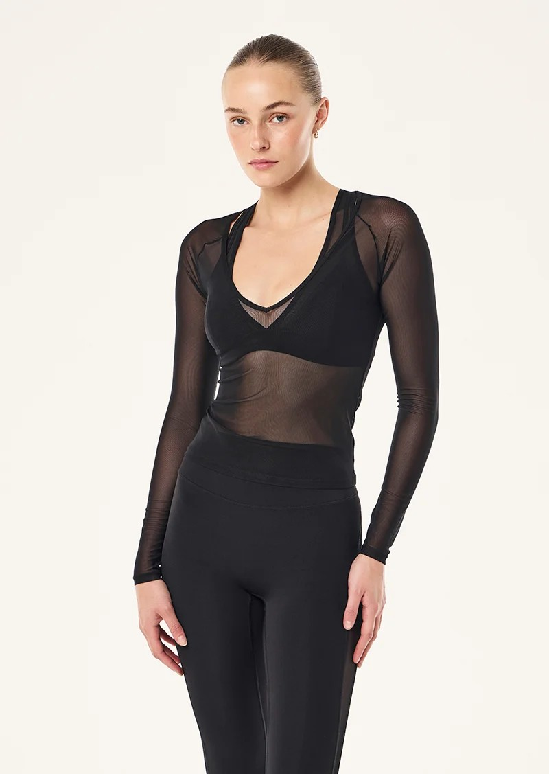 ALL OUT MESH LS TOP BLACK