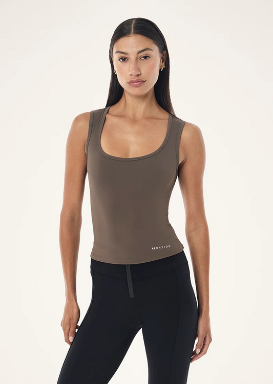 REFINE SCOOP TANK DARK OLIVE