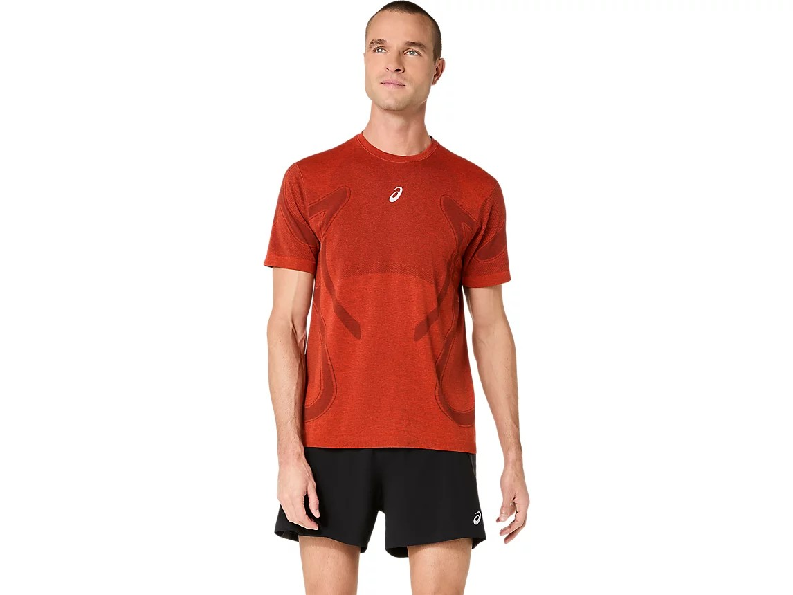 ROAD SEAMLESS SS TOP SINGED RED