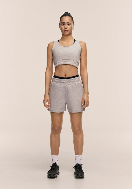 Reversed Seam Terry Relaxed Shorts Grey Melange