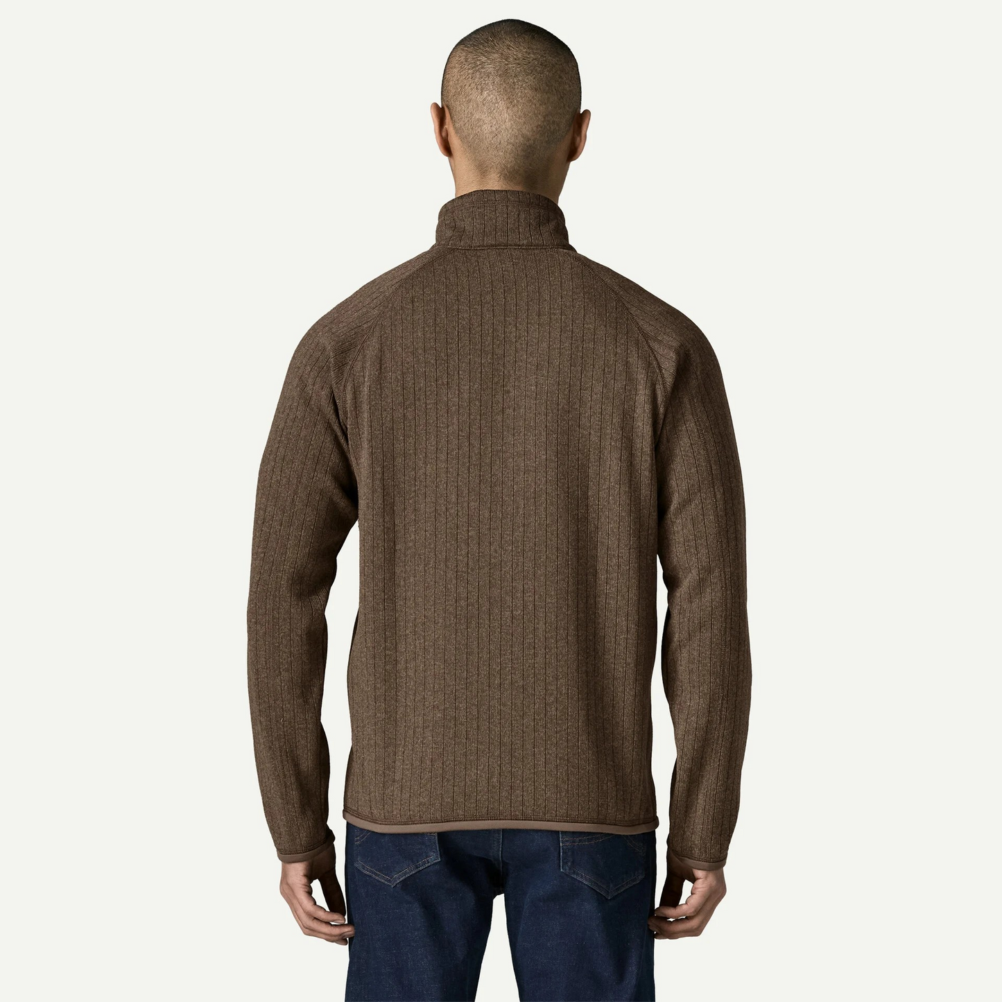 M's Better Sweater Jkt Marlow Brown Rib Knit