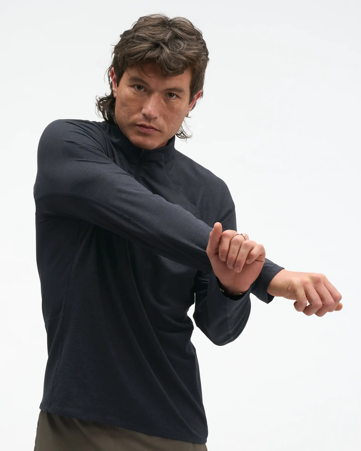 CAMISETA SKYFORM HALF ZIP BLACK HTR