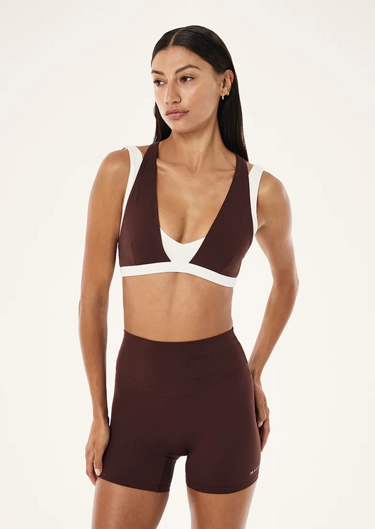 UNITY SPORTS BRA MAHOGANY/WHISPER WHITE