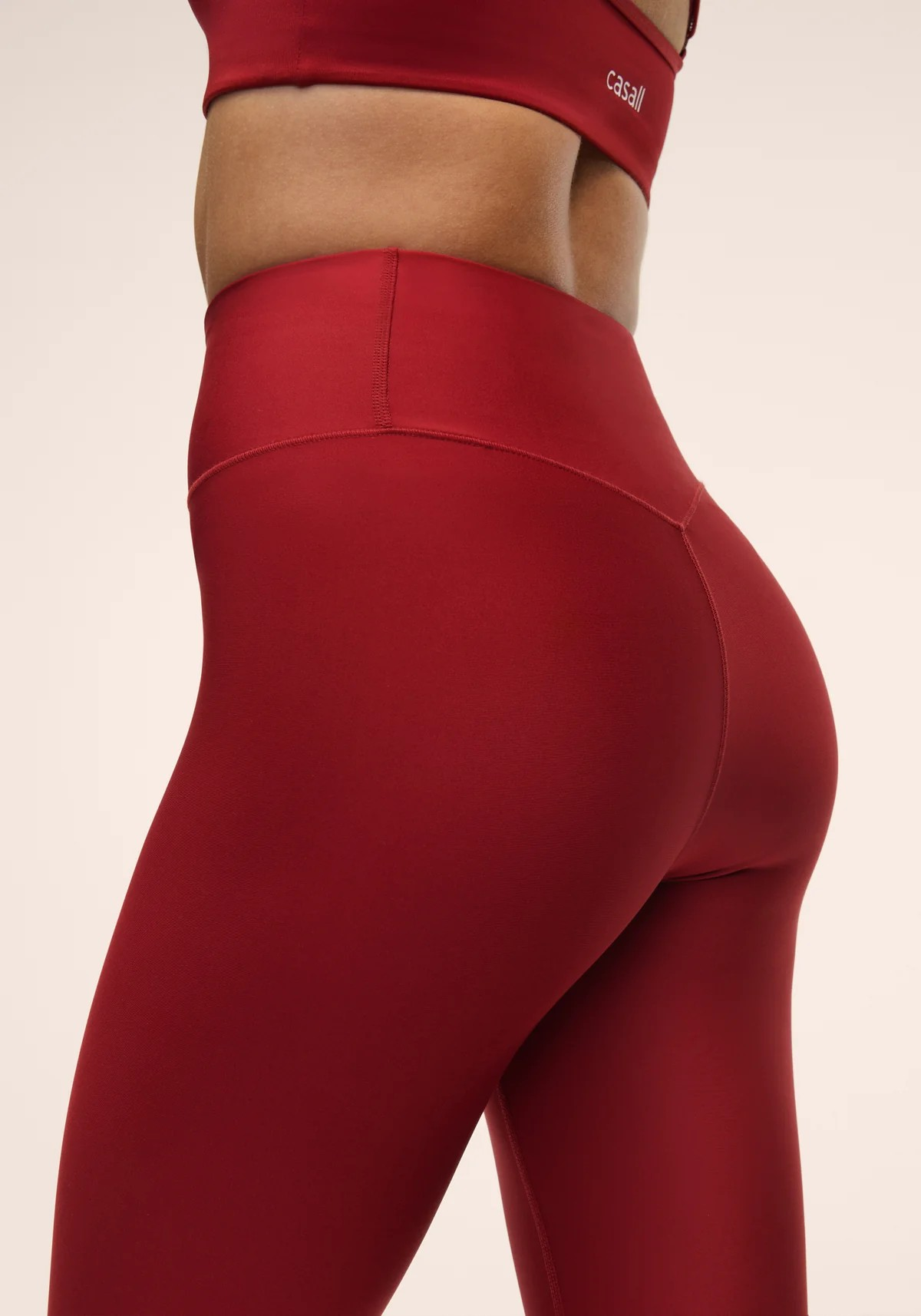 Graphic High Waist Tights Maroon Red