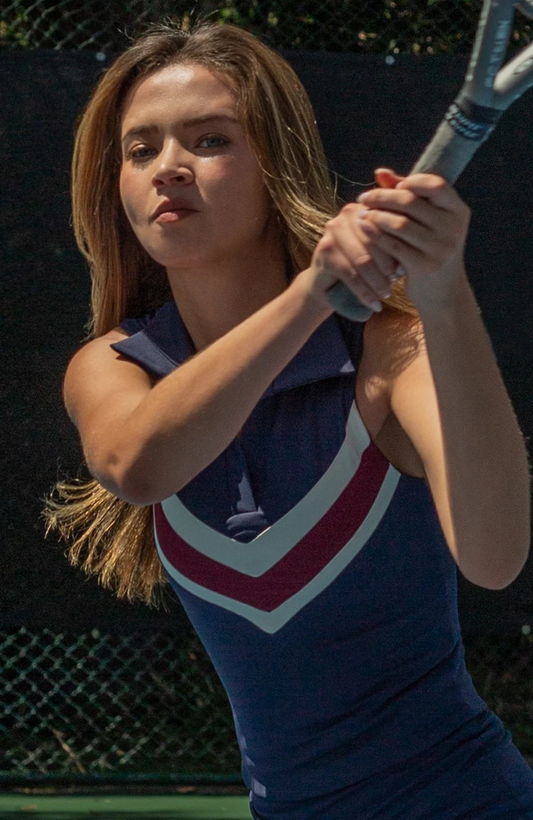 Serena Top Navy / Chantilly / Burgundy