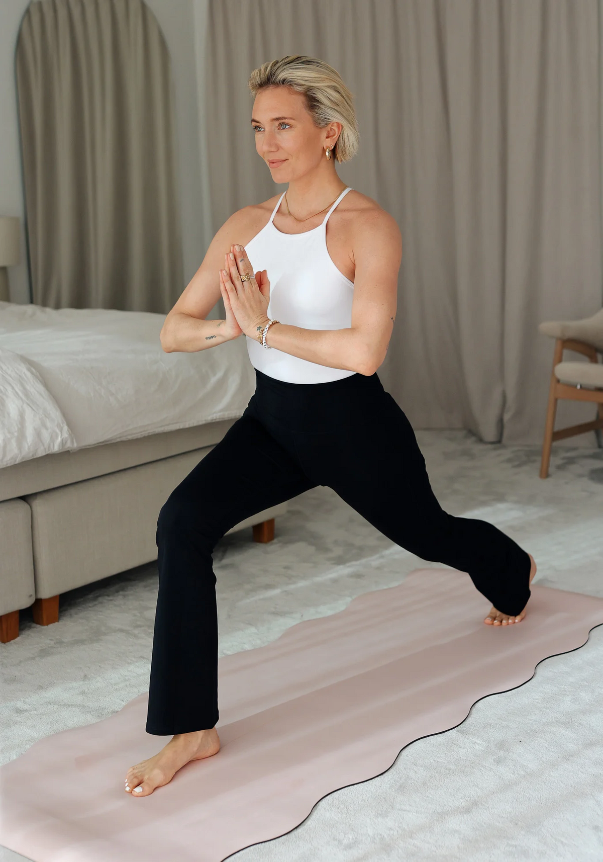 Yoga mat Grip&Cushion III Scallop 5mm Light pink