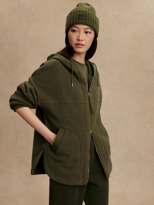 fey relaxed fleece racing olive