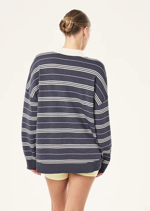 STRATA RUGBY KNIT MARINE BLUE STRIPE