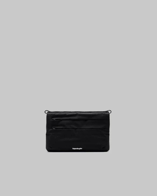 Flat Sacoche Small Black Tech Sateen