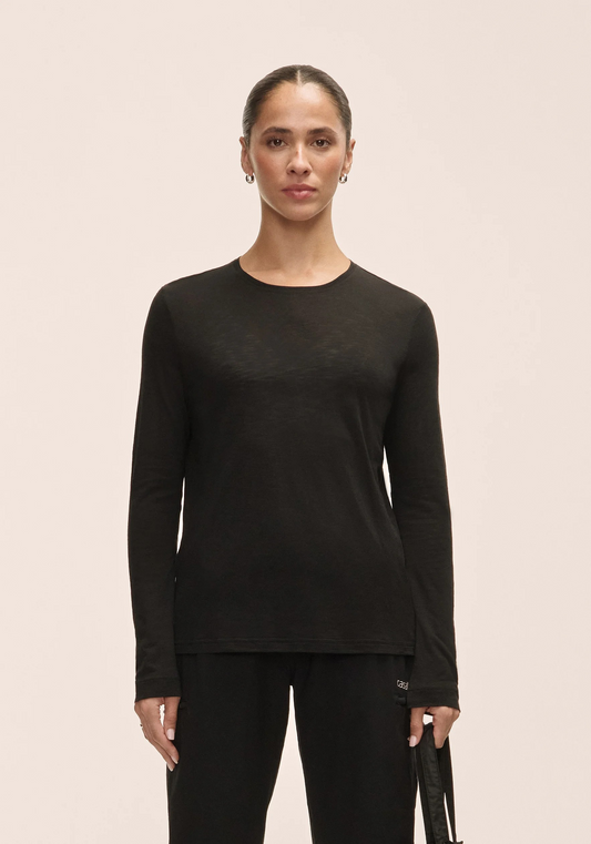 Soft Texture Long Sleeve Black