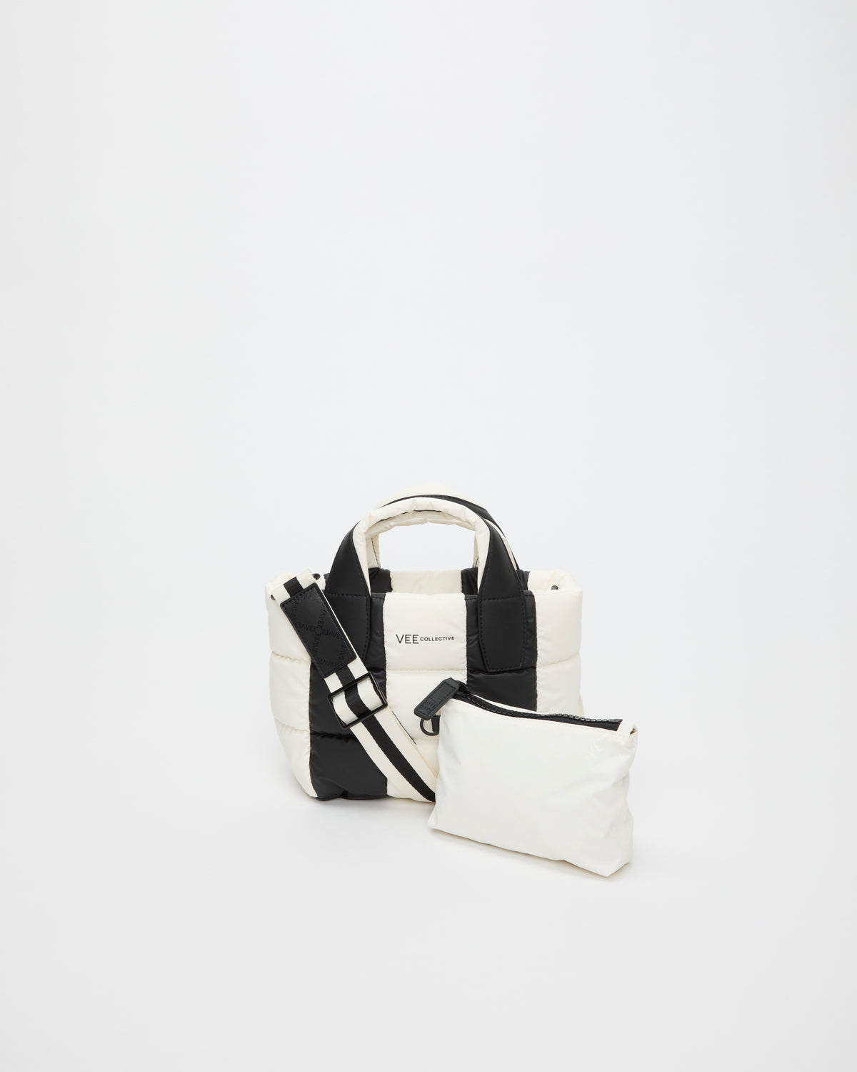 PORTER TOTE MINI BLACK - MARSHMALLOW STRIPES