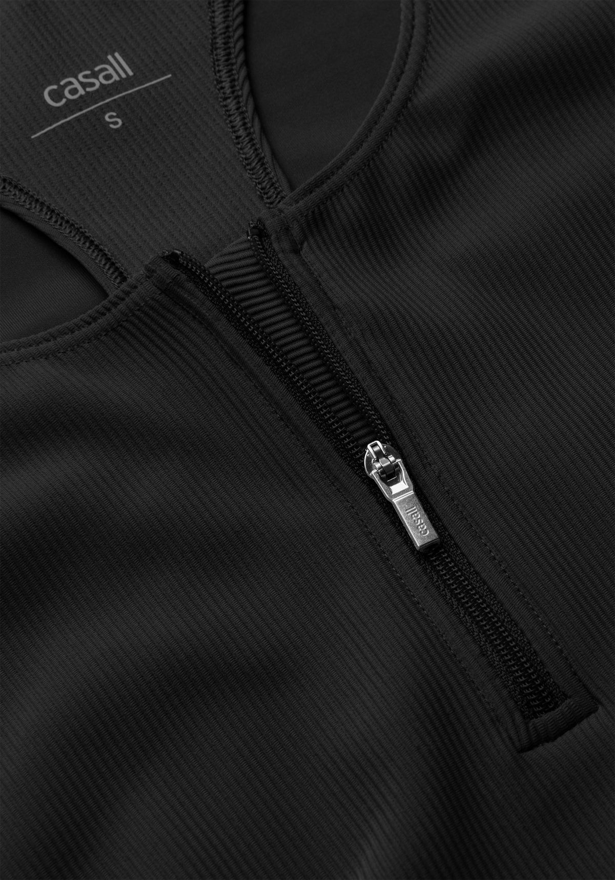 Brace Rib Zip Catsuit Black