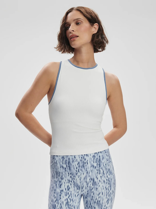 agneta performance tank white/blue rain