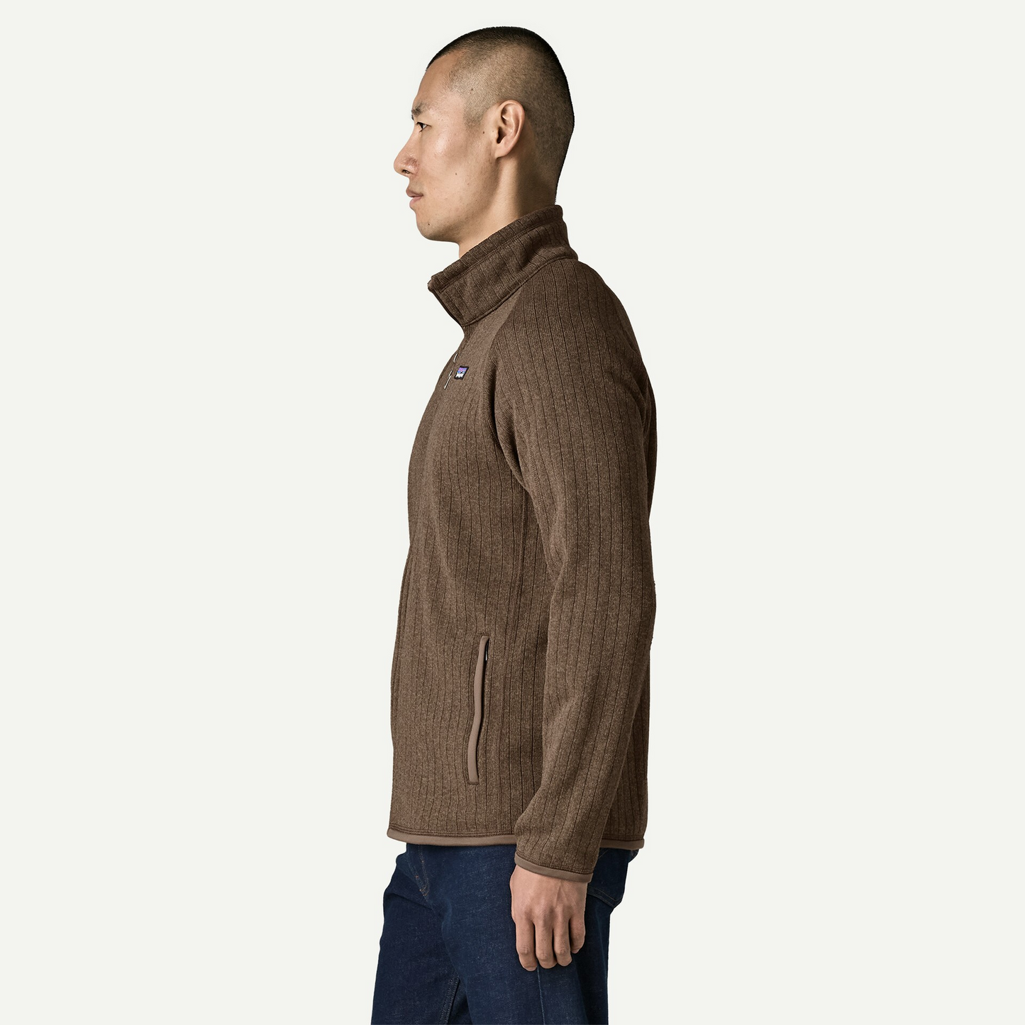 M's Better Sweater Jkt Marlow Brown Rib Knit