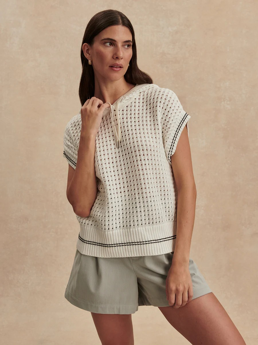 vittoria knit hoodie snow white
