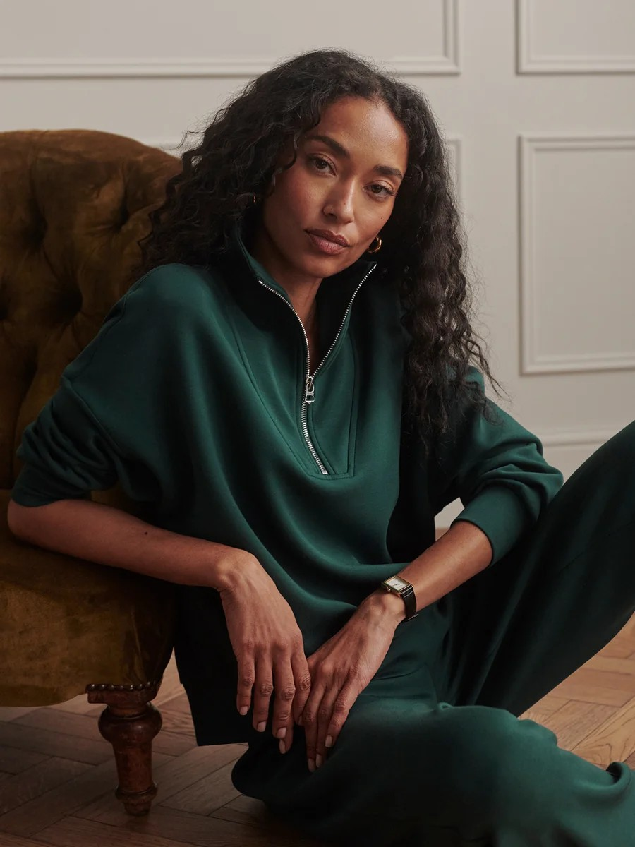 hawley half zip sweat ponderosa pine