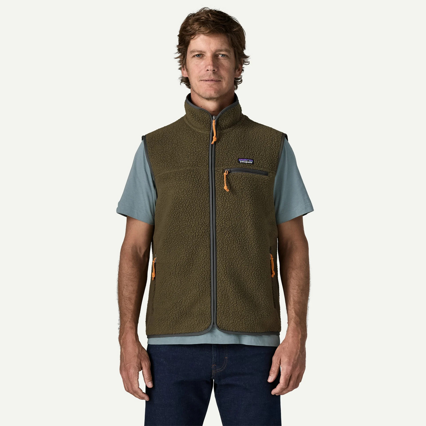 M's Retro Pile Vest Basin Green