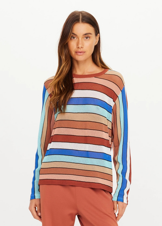 IZA MILLA LONG SLEEVE KNIT TOP STRIPE