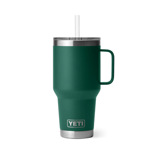 Rambler 35 Oz (1L) Straw Mug Black Forest Green