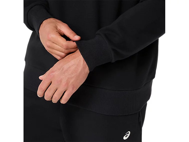 FLEECE RELAXED CREW-NECK TOP PERFORMANCE BLACK