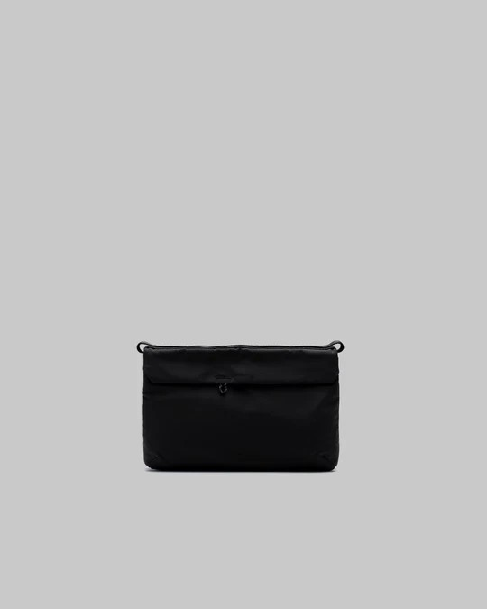 Flat Sacoche Small Black Tech Sateen