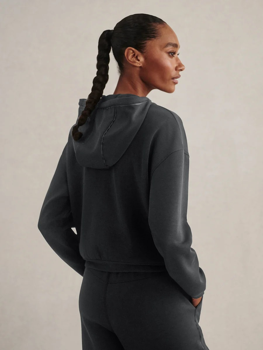 jorgie zip through hoodie black