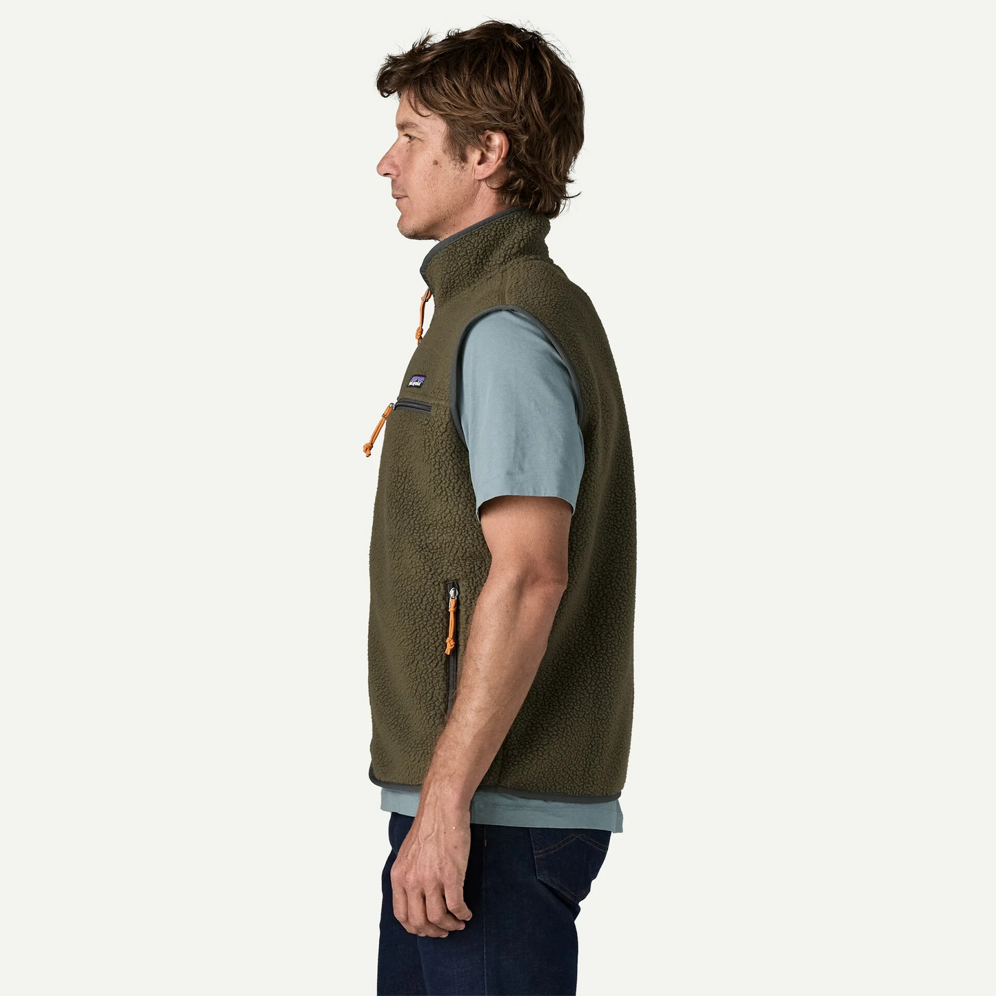 M's Retro Pile Vest Basin Green