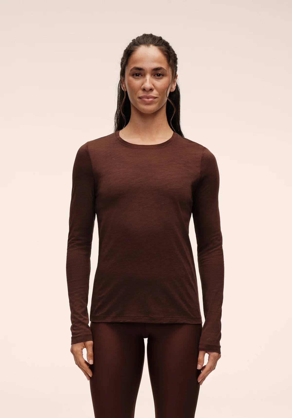 Soft Texture Long Sleeve Dark Brown