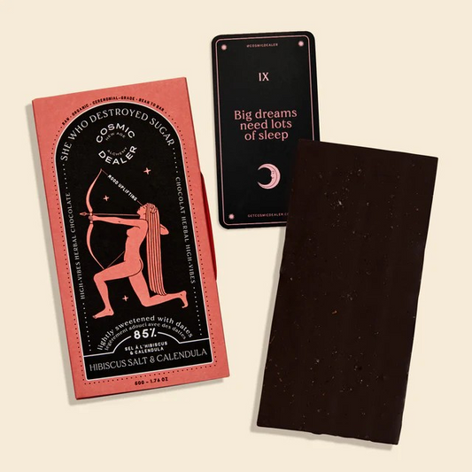 85% Dark Chocolate: Mood Support (Hibiscus Salt & Calendula flowers)