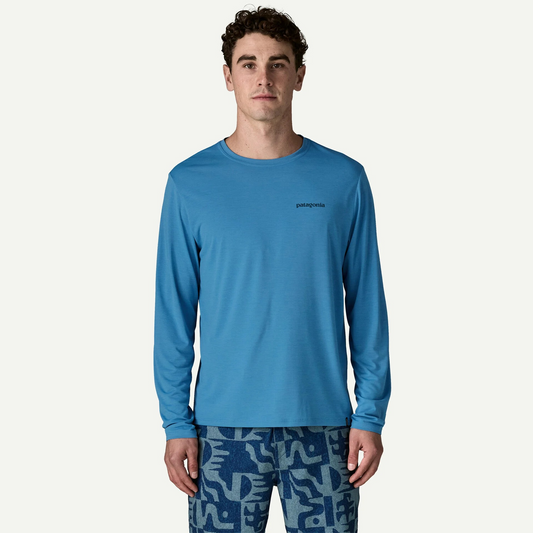 M's L/S Cap Cool Daily Shirt - Boardshort Logo Shore Blue